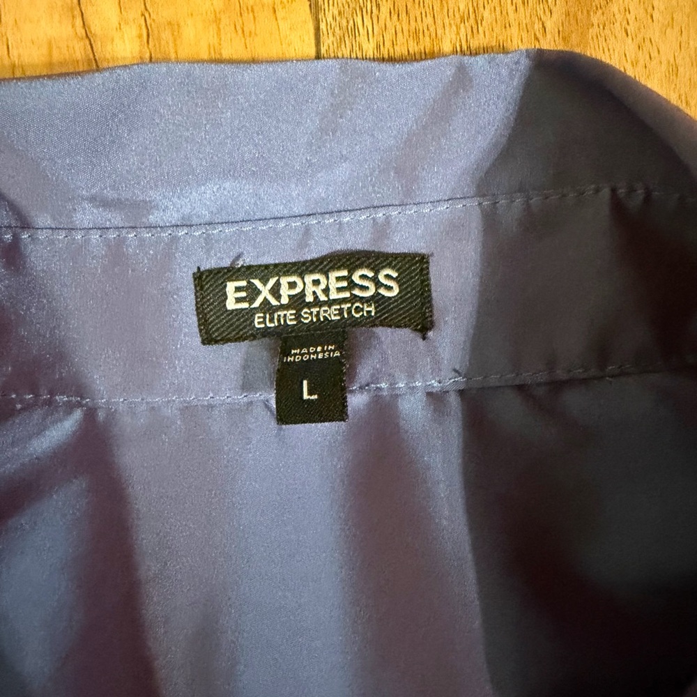 Express Blue Ruffle Button-Up Top - image 3